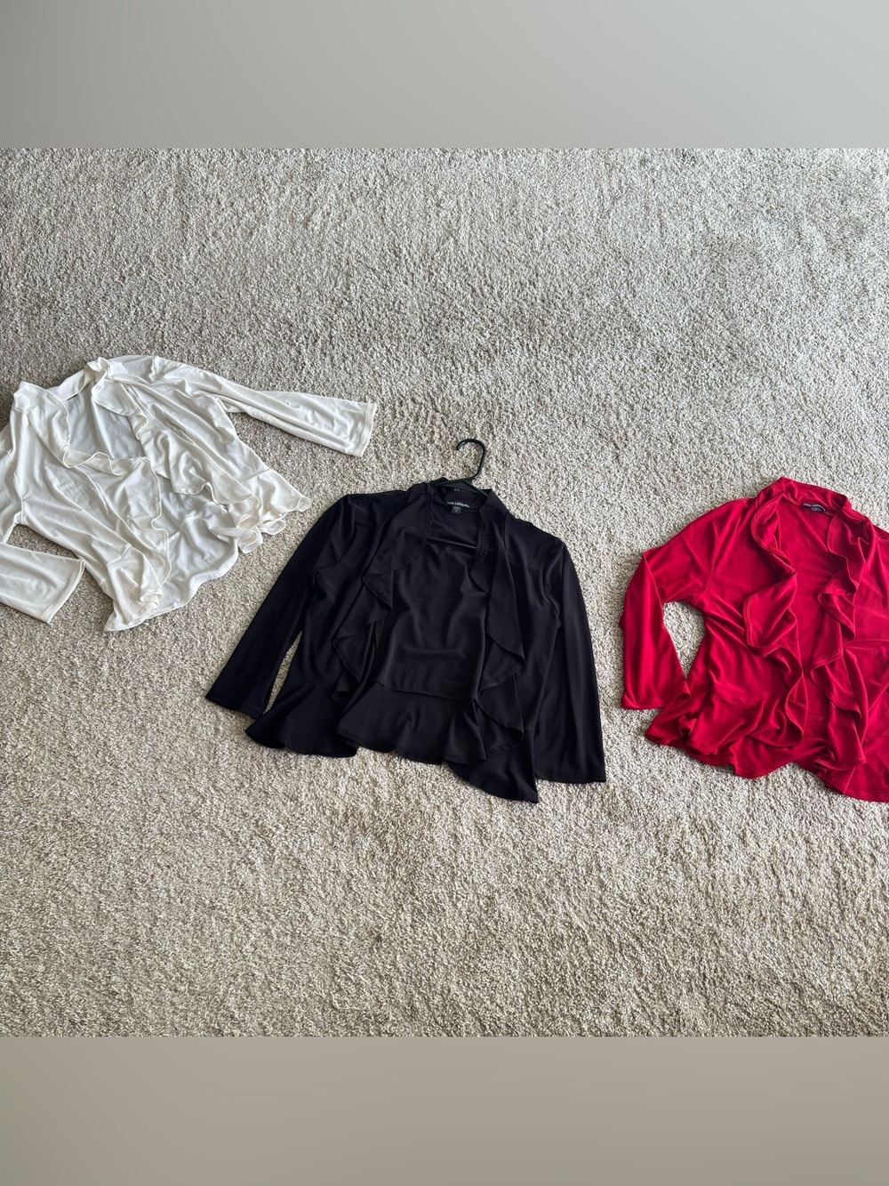 Nina Leonard Ruffle Front Cropped Cardigans Bundle